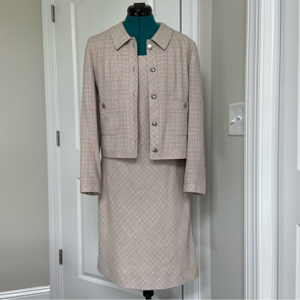 Chanel Vintage Wool/Silk Tweed Suit - Jacket & Dress - Spring 1998
